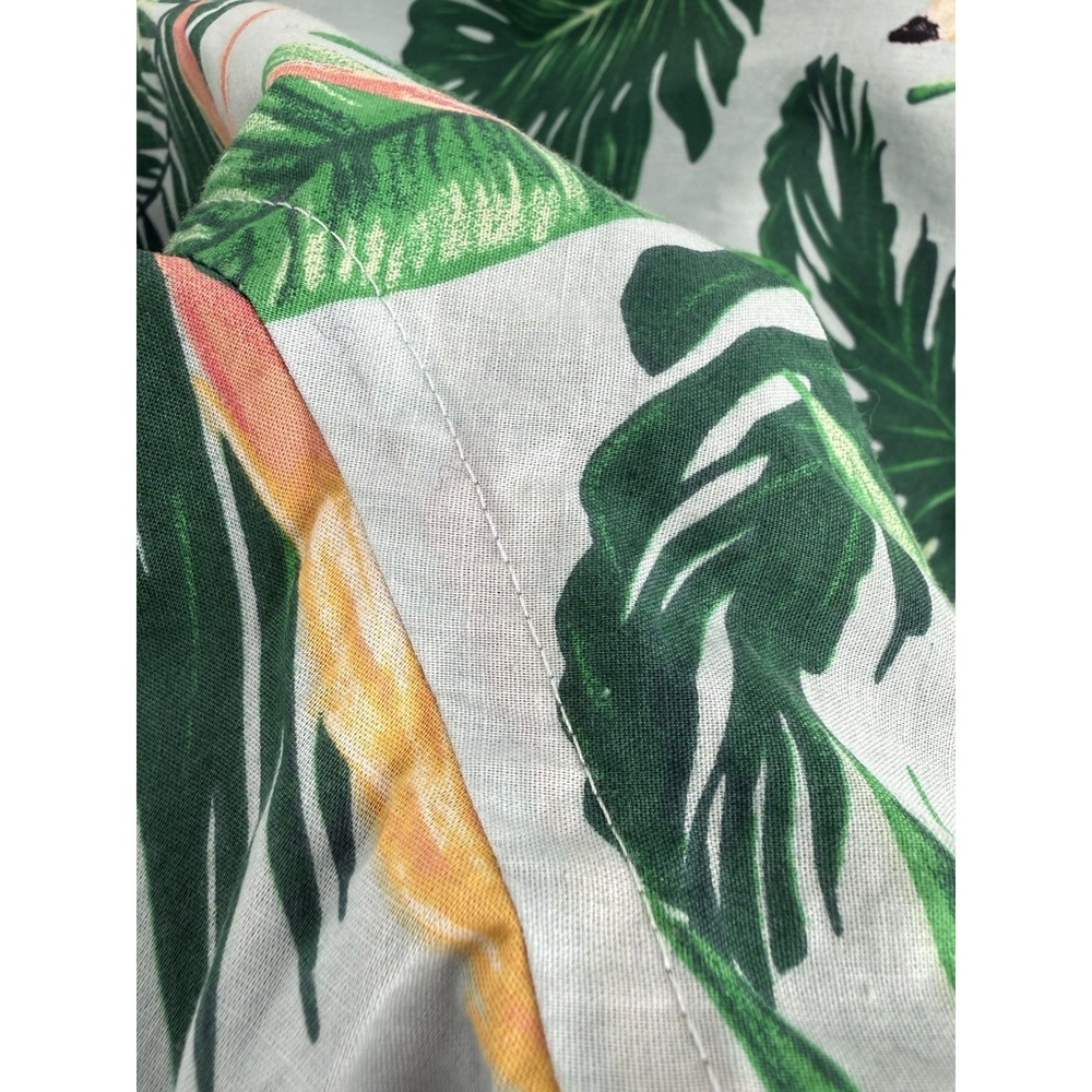 Old Navy Mens XXL Flamingo Hawaiian Shirt Tropical Palm Leaf Button Up - Picture 9 of 9